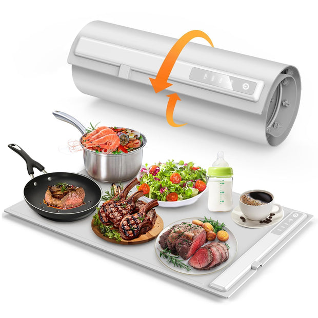 Food Warming Mat,Electric Warming Tray For Food,Foldable Warming Mat For Buffets Party And Daily Use,Silicone Heating Pad With 3 Temp Settings,Kitchen Gadgets Portable Hotplate by Alunorix