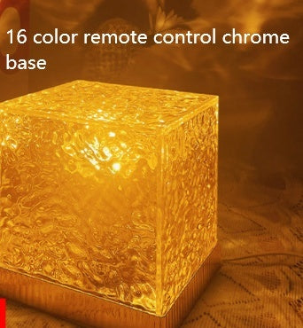 LED Water Ripple Ambient Night Ligh, Rotating Projection Crystal Table Lamp  16 Color By Alunorix
