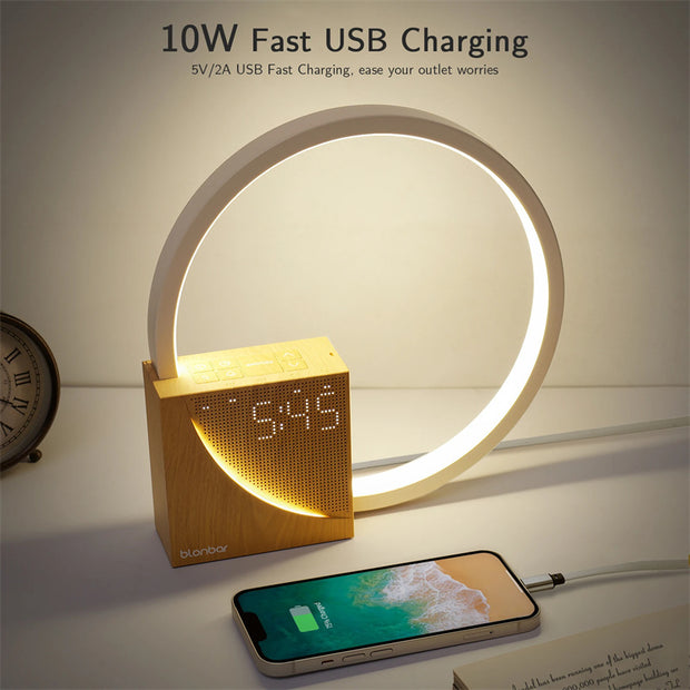 Touch Table Lamp With Natural Sounds, Desk Lamp With Alarm Clock, Touch Control 3 Levels Brightness by Alunorix