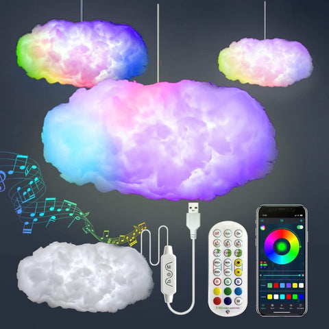 Cloud LED Light with App Control – Music Sync, 3D RGBIC Ambient Bedroom Lamp by Alunorix