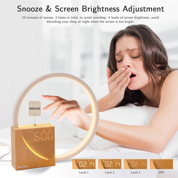 Touch Table Lamp With Natural Sounds, Desk Lamp With Alarm Clock, Touch Control 3 Levels Brightness by Alunorix