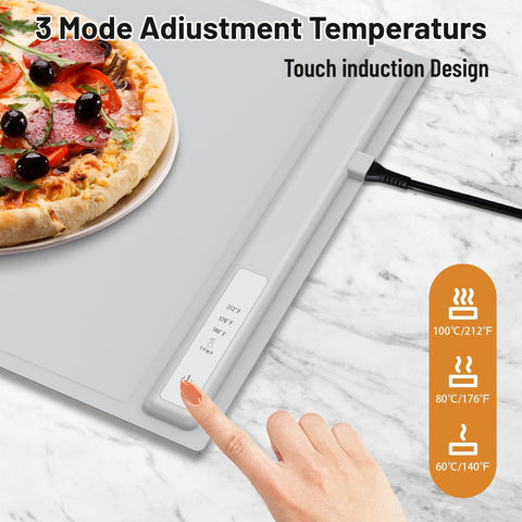 Food Warming Mat,Electric Warming Tray For Food,Foldable Warming Mat For Buffets Party And Daily Use,Silicone Heating Pad With 3 Temp Settings,Kitchen Gadgets Portable Hotplate by Alunorix