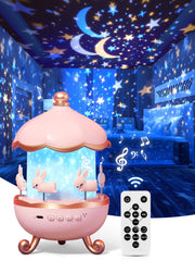 Night Light Projector Kids Nursery Children Room Space Rotation  Rechargeable Led Night Lamp 12 Films by Alunorix