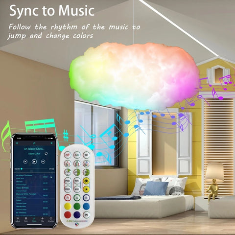 Cloud LED Light with App Control – Music Sync, 3D RGBIC Ambient Bedroom Lamp by Alunorix