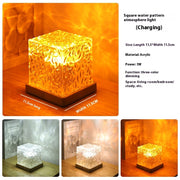 LED Water Ripple Ambient Night Ligh, Rotating Projection Crystal Table Lamp  16 Color By Alunorix