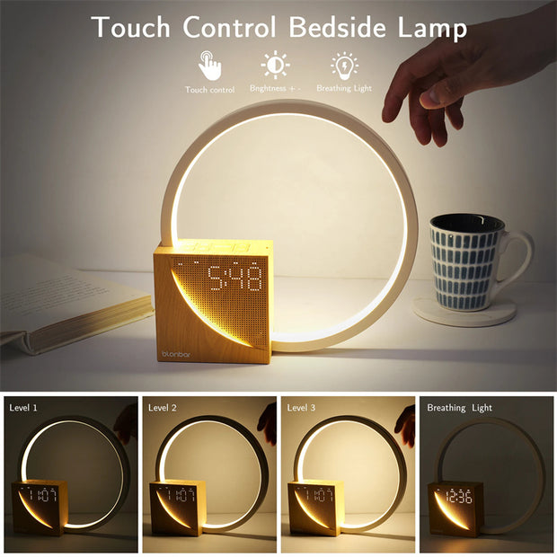 Touch Table Lamp With Natural Sounds, Desk Lamp With Alarm Clock, Touch Control 3 Levels Brightness by Alunorix