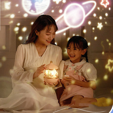 Night Light Projector Kids Nursery Children Room Space Rotation  Rechargeable Led Night Lamp 12 Films by Alunorix